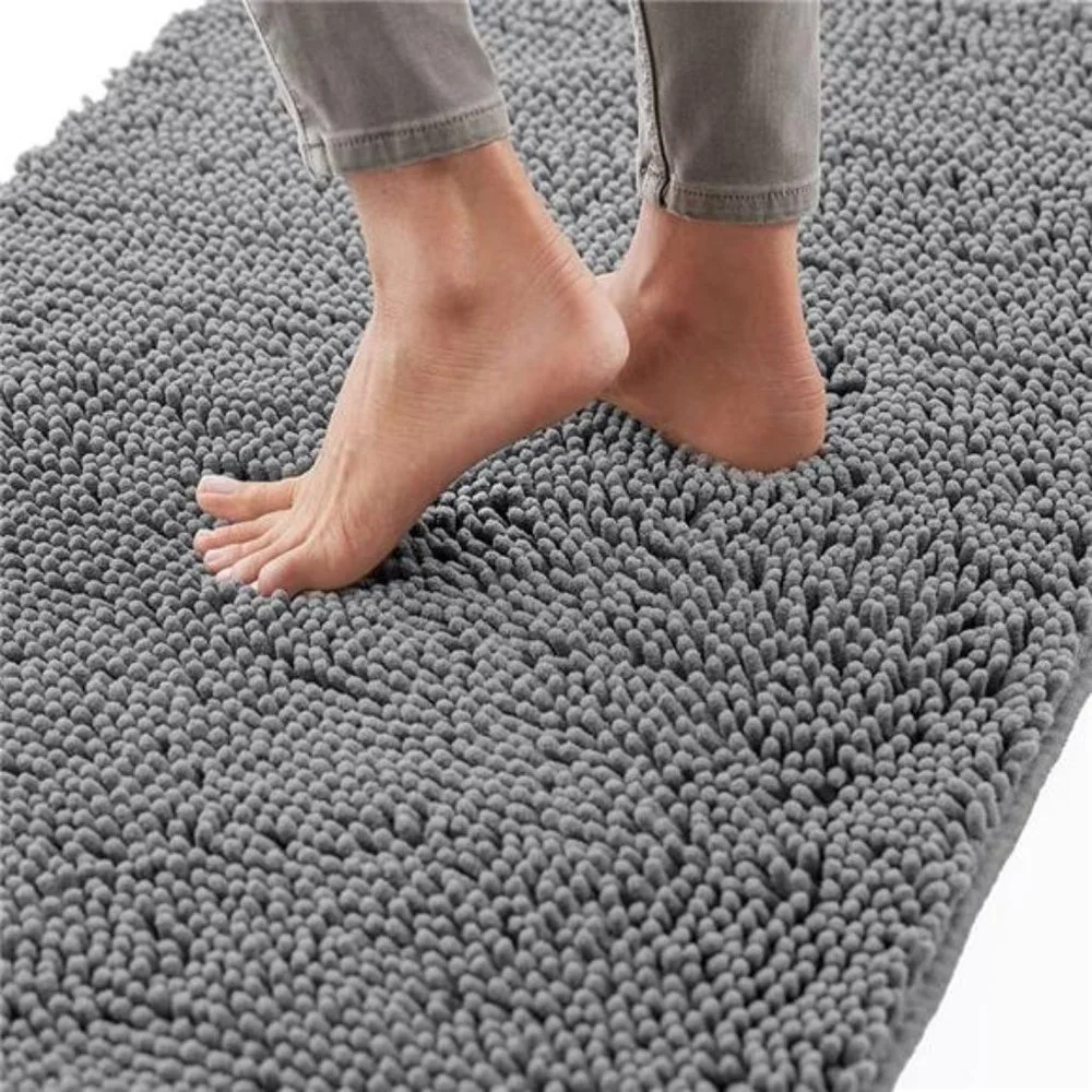 Bath Rug 24x17,Thick Soft Absorbent Chenille,Rubber Backing Quick Dry Microfiber